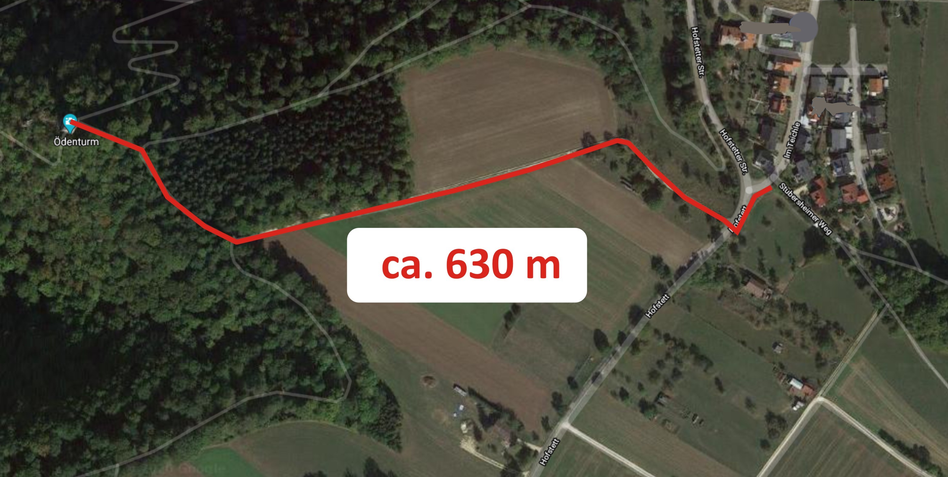 Lageplan der geplanten Kabeltrasse zum Ödenturm | Realisierung durch den Förderverein Ödenturm | Kostenschätzung 60.000 €